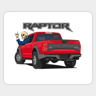 Truck ranger raptor f150 4x4 hand skull metal red Magnet